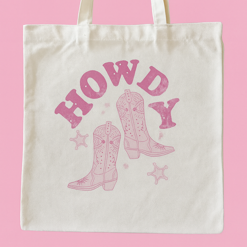 Howdy Cowgirl Canvas Tote